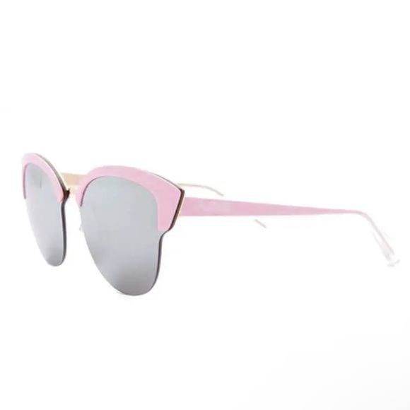 AQS Cat Eye Mirror Sunglasses Pink Frame Gray Lens Made Italy 🇮🇹 AQUASWISS NWT - Picture 5 of 10